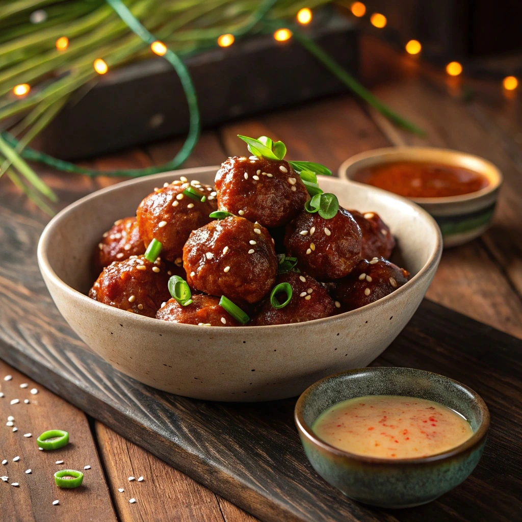 Irresistible Korean BBQ Meatballs with Spicy Mayo Dip Recipe