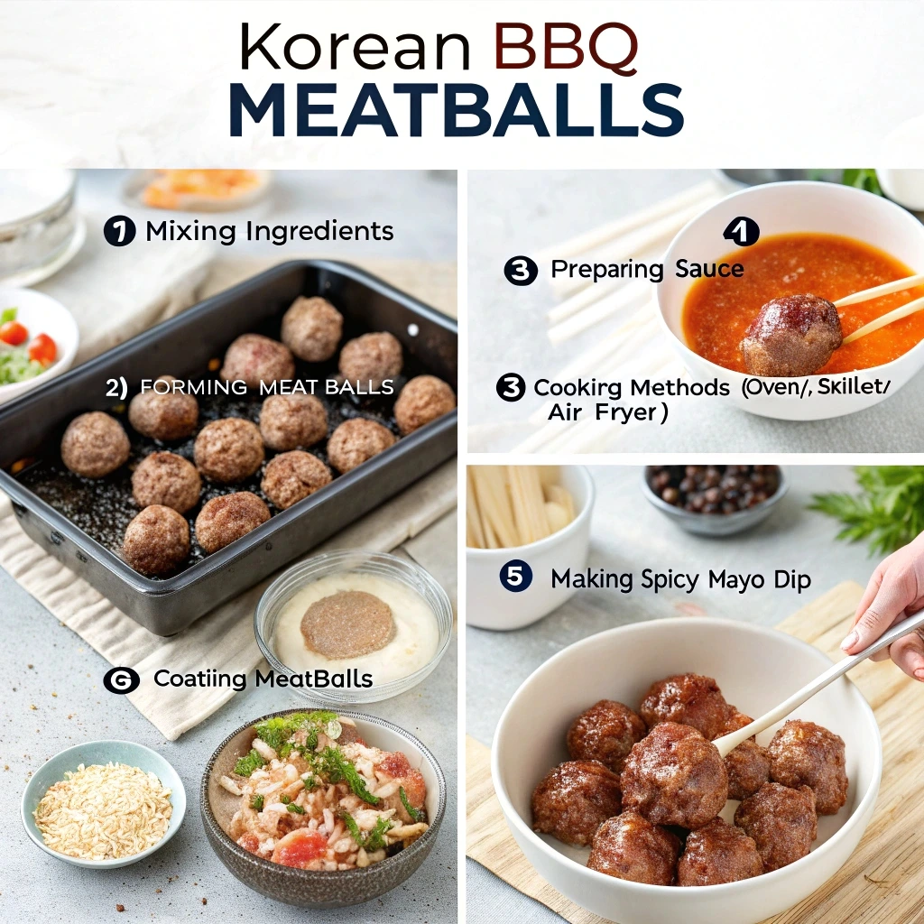 Irresistible Korean BBQ Meatballs with Spicy Mayo Dip Recipe