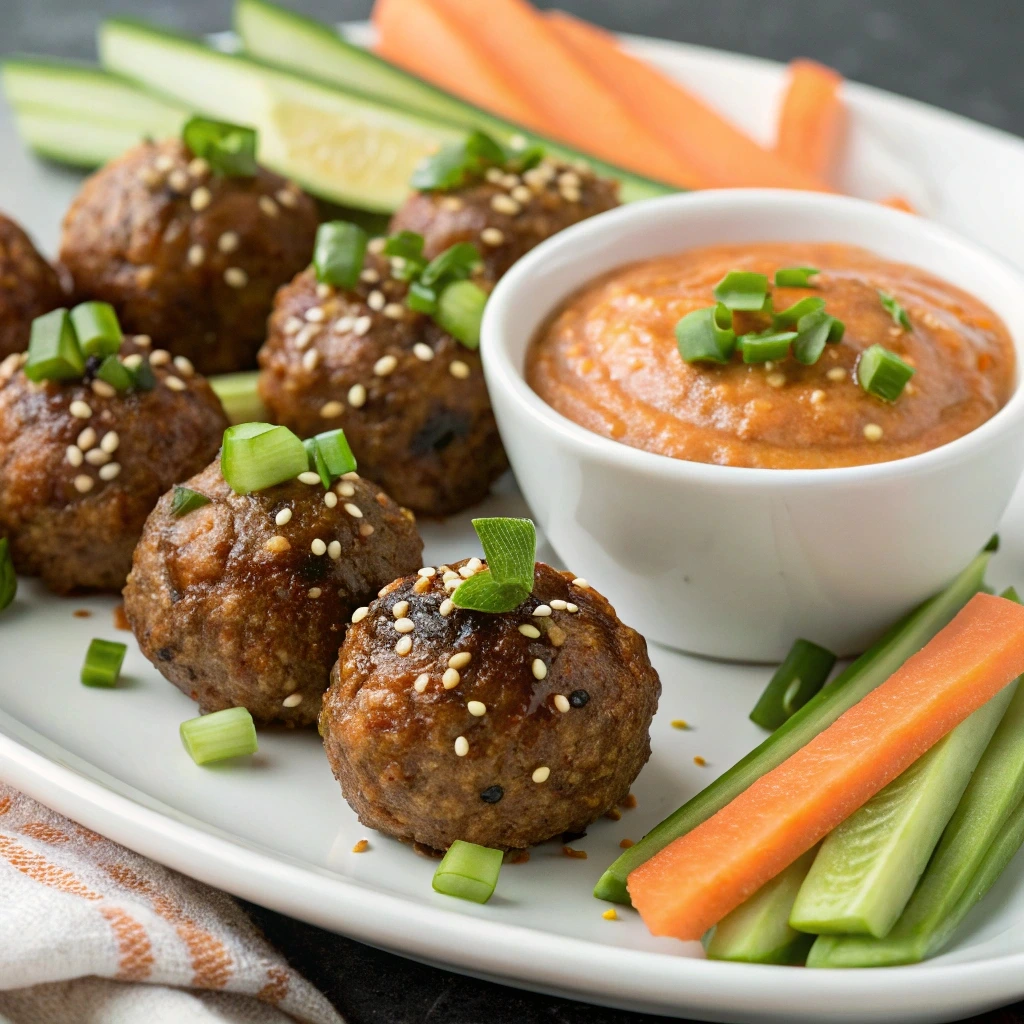 Irresistible Korean BBQ Meatballs with Spicy Mayo Dip Recipe